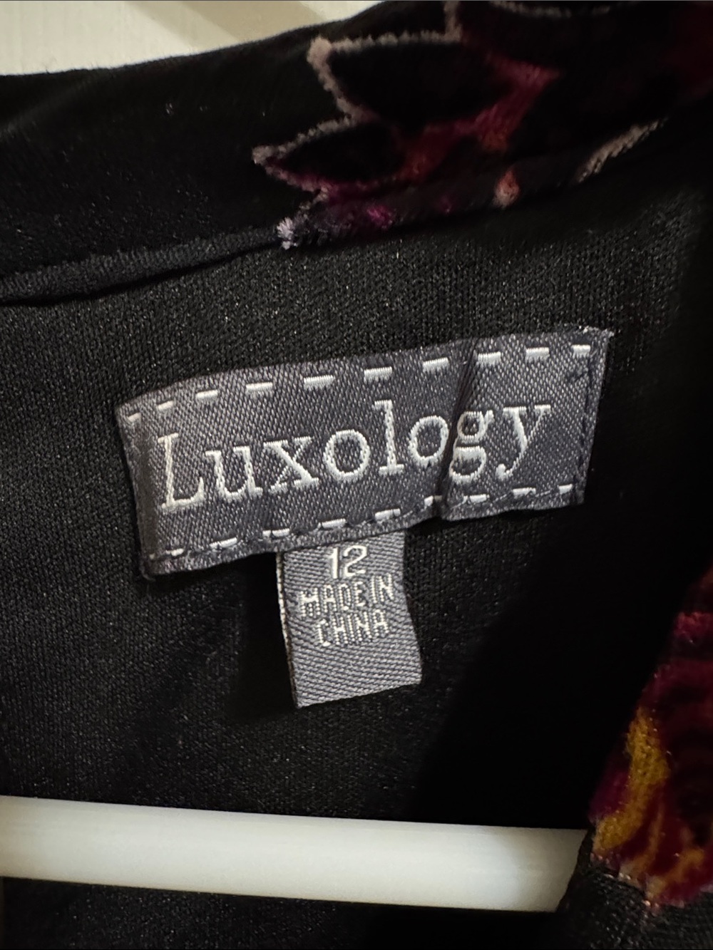 Luxology Multicolor Velvet Floral Overlay Choker Dress Women’s 12 Sleeveless NWT - Picture 5 of 12